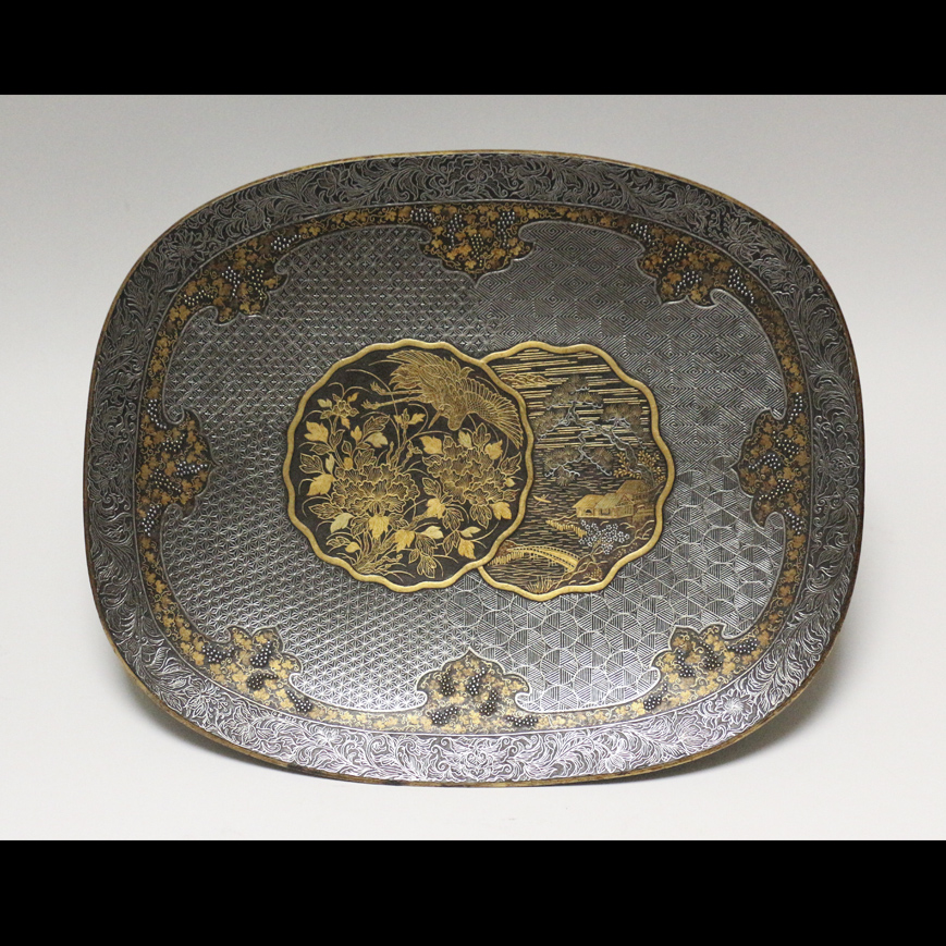 AN KOMAI STYLE IRON PLATE, By SEKI - Meiji